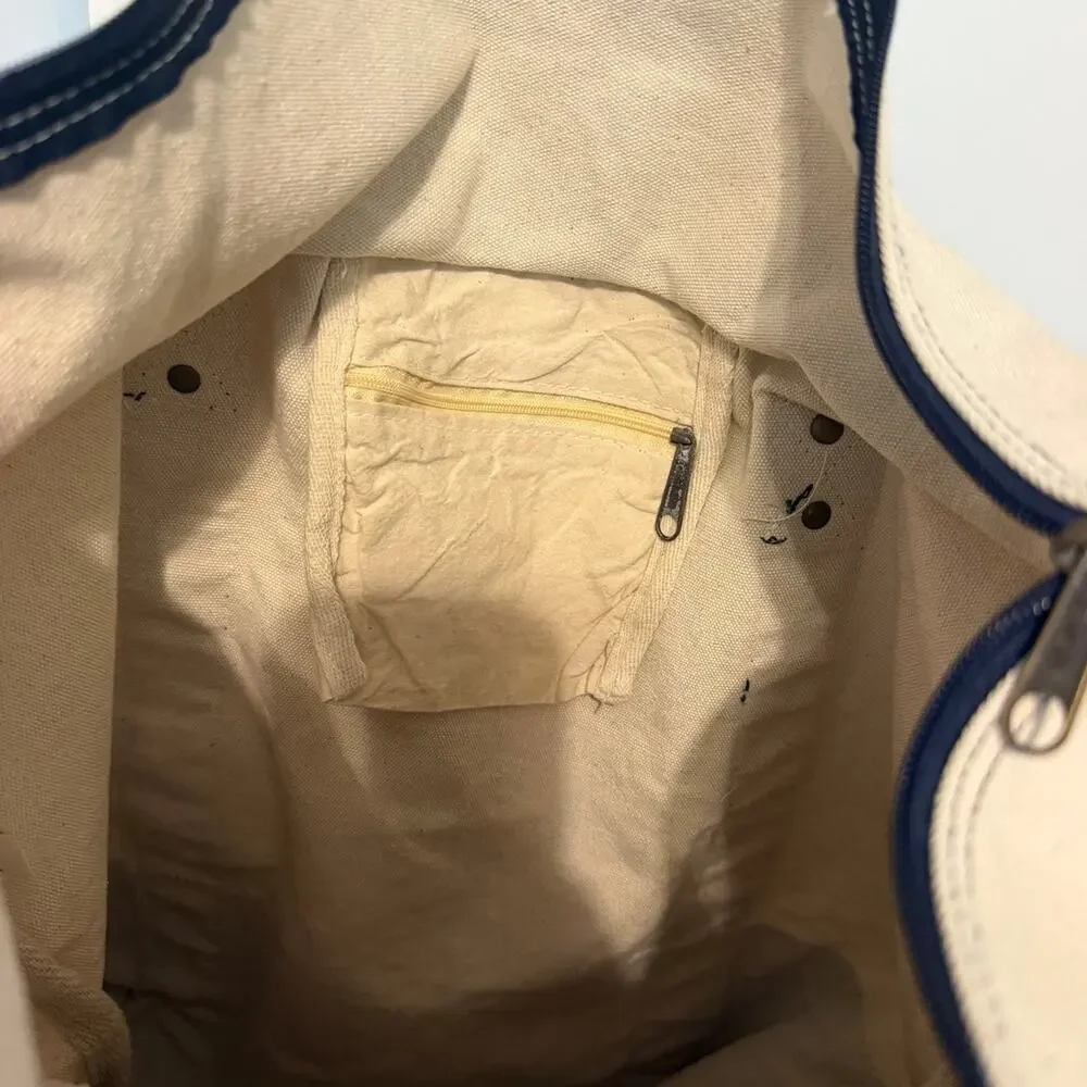 Gemline Canvas Boat Tote Bag Lakehouse Cove Navy/Cream